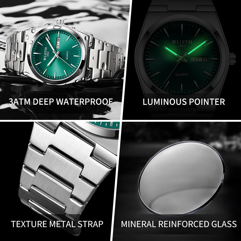 NOREVIA SWISS GREEN STEEL WATCH
