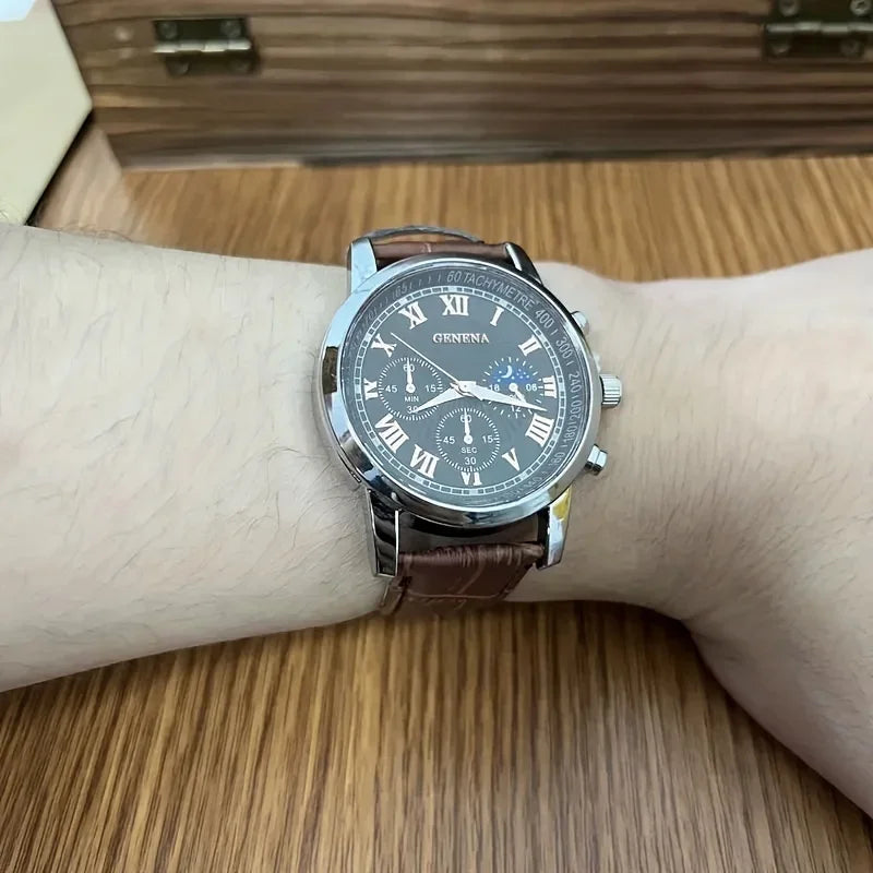 NOREVIA SWISS BUSINESS LEATHER WATCH