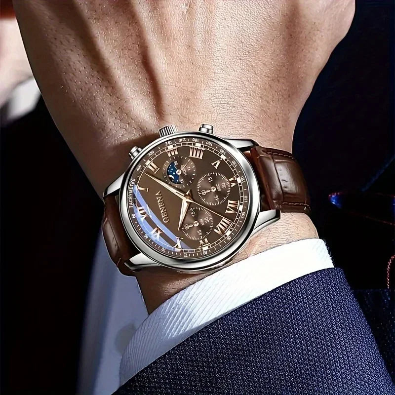 NOREVIA SWISS BUSINESS LEATHER WATCH