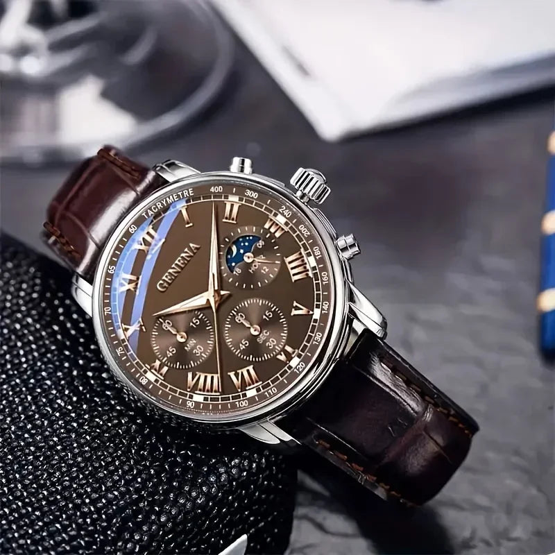 NOREVIA SWISS BUSINESS LEATHER WATCH