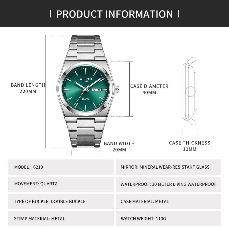 NOREVIA SWISS GREEN STEEL WATCH